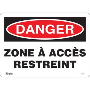 "Zone à Accès Restreint" Sign - 010-LVJP517