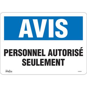 "Personnel Autorisé Seulement" Sign - 010-LVJP631