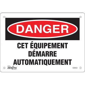 "Équipement Démarre Automatiquement" Sign - 010-LVJP785