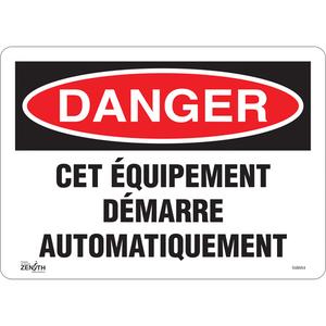 "Équipement Démarre Automatiquement" Sign - 010-LVJP787