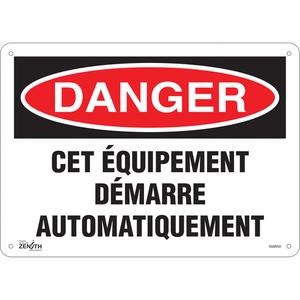 "Équipement Démarre Automatiquement" Sign - 010-LVJP789