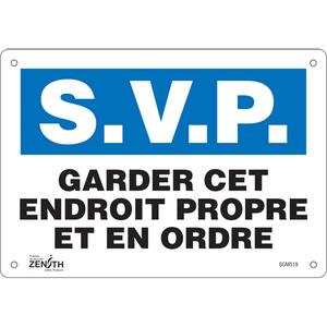 "Garder cet Endroit Propre" Sign - 010-LVJP842