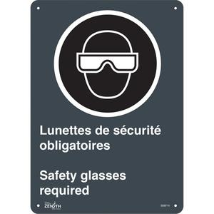 "Safety Glasses Required/Lunettes de sécurité obligatoires" Sign - 010-LVJP047