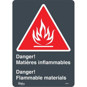 "Flammable Materials/Matières Inflammable" Sign - 010-LVJP084