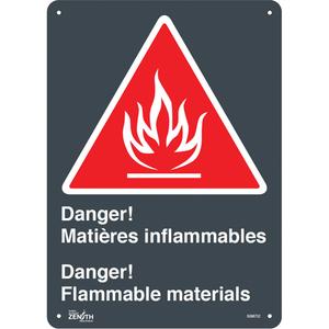 "Flammable Materials/Matières Inflammable" Sign - 010-LVJP085
