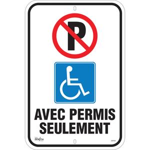 "Avec Permis Seulement" Parking Sign - 010-LVJS662