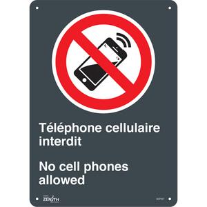 "Téléphone cellulaire interdit /No Cell Phones" Sign - 010-LVJS620
