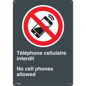 "Téléphone cellulaire interdit /No Cell Phones" Sign - 010-LVJS621