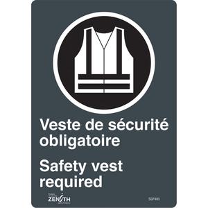 "Port du dossard obligatoire/Safety Vest Required" Sign - 010-LVJS733