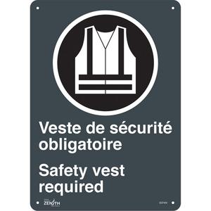"Port du dossard obligatoire/Safety Vest Required" Sign - 010-LVJS737