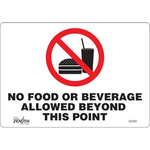 "No Food or Beverage Allowed Beyond This Point" Sign - 010-LVJV636