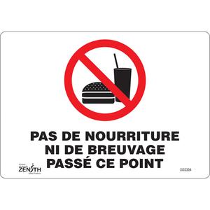 "Pas De Nourriture Ni De Breuvage Passé Ce Point" Sign - 010-LVJV637