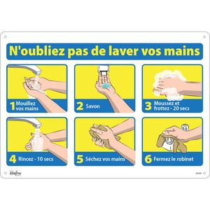 "N'oubliez pas de laver vos mains" Sign - 010-LVJX638