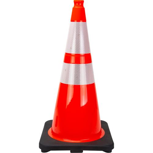 Premium Traffic Cone - 28", Orange, 4" & 6", 13-3/4" W x 13-3/4" L, 1 Year Limited, Quebec, Ontario, & Alberta Ministry of Transport Regulations