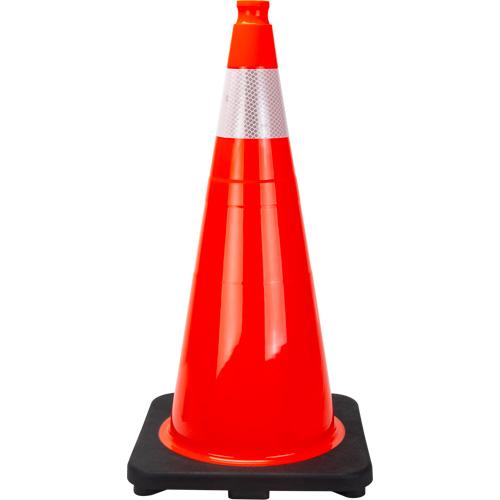 Premium Traffic Cone - 28", Orange, 4", 13-3/4" W x 13-3/4" L, 1 Year Limited, Quebec, Ontario, & Alberta Ministry of Transport Regulations