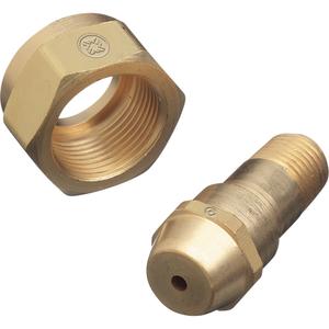 Regulator Nuts & Nipples, Brass & Stainless Steel - 500 PSIG (3400 KPA), CGA - 520 FOR "B" TANK - ACETYLENE:, Nut, CGA-520