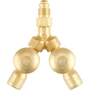 Valved Y Connections, Brass - Brass, CGA-032