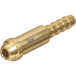Inert Arc TIG Nipple - Brass, PRESSURES TO 200 PSIG (1400 KPA), 2 7/32" Long, Barb for 1/4" ID Hose, B