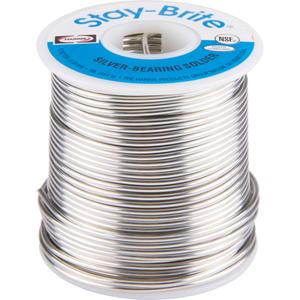 Stay-Brite® Solders - 0.0625", Solid, Lead-Free, 96% Tin 4% Silver, Wire, 4% Ag, 96% Sn, ASTM B32 Sn 96, NSF 51, J-STD-006 Sn96Ag04A, 430°F/221°C, 430°F/221°C
