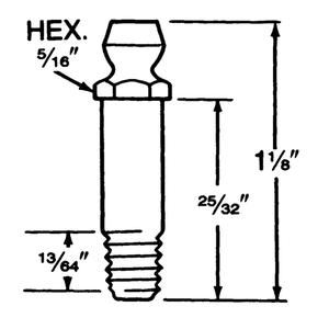 Lubrication Bulk Fittings - Str., 1.125", 25/32", 5/16"