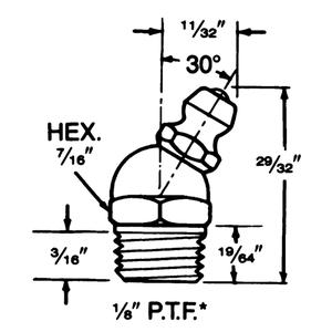 Fitting - 1/8", 30°, 29/32", 19/64", 7/16"