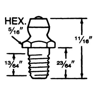 Lubrication Bulk Fittings - Str., 11/16", 23/64", 5/16"