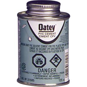 PVC Medium-Duty Cement - 473 ml, Brush-Top Can, Grey