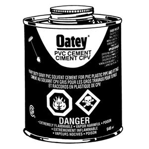 PVC Heavy-Duty Cement - 946 ml, Brush-Top Can, Grey