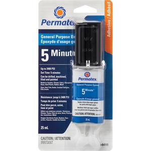 PermaPoxy™ 5 Minute General Purpose Epoxy - 29.5 ml, Epoxy, Clear, 15 min., 16 hrs., Two-Part, 3400 PSI, 51° - 82°C (-60° - 180°F)