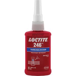 Threadlocker 246 High Temperature - 10 ml, Bottle, Medium, 5 min., 24 hrs., Blue, 170 in. lb. / 48 in. lb.