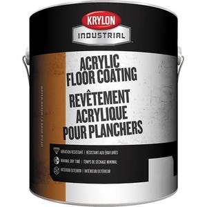 Single Component Acrylic Floor Coating - Gallon, Grey, 1 gal., 1 gal., Semi-Gloss, Water-Based