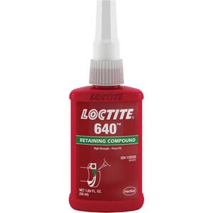 Retaining Compound 640 Medium Strength/High Temperature - 50 ml, 250 ml, Bottle, 60 min., 24 hrs., Green