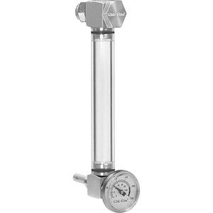 Round Nylon Liquid Level Gauge - 10", Threaded, 205°F (96.11° C), With thermometer, 125 PSI maximum @ 72Â°F (Round),175 PSI maximum (Alum.), Buna-N, Glass (Aluminum) - Round nylon (Trogamid)