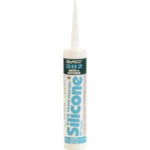 NuFlex® 302 Bath And Kitchen Silicone Sealant - 300 ml, Clear, Cartridge, Acetoxy Silicone Caulking, Yes