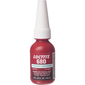 680™ High Strenght/High Viscosity Retaining Compounds - 10 ml, 50 ml, Bottle, 10 min., 24 hrs., Green, High, 10 minutes, 4000 psi, 0.015"