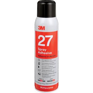 27 Multi-Purpose Spray Adhesive - 13.05 oz., Aerosol Can, Clear, 15 sec., Synthetic Elastomer, 10 min., 140°F