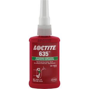 Loctite® 635 Retaining Compound - 50 ml, 250 ml, Bottle, 60 min., 24 hrs., Green