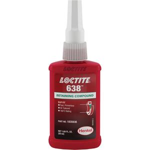 Loctite® 638 Retaining Compound - 50 ml, 250 ml, Bottle, 5 min., 24 hrs., Green, High