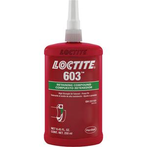 Loctite® 603 Retaining Compound - 250 ml, Bottle, 10 min., 24 hrs., Green, '-54°C to 149°C (-65°F to 300°F)