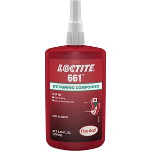 Loctite® 661 Retaining Compound - 250 ml, Bottle, 4 min., 24 hrs., Yellow