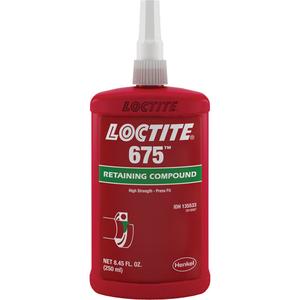 Loctite® 675 Threadlocker - 250 ml, Bottle, 20 min., 24 hrs., Green