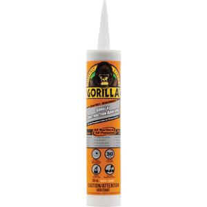 Construction Adhesive - 9 oz., Cartridge, White, 10 min., 24 hrs., 30 seconds, 40°F to 100°F, '-40°F to 200°F, Yes