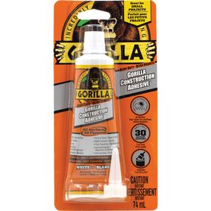 Construction Adhesive - 2.5 oz., Tube, White, 10 min., 24 hrs., 30 seconds, 40°F to 100°F, '-40°F to 200°F, Yes