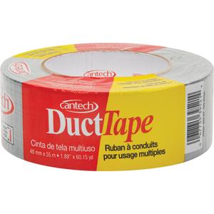 Economy-Grade Poly-Coated Duct Tape - 48 mm (2"), 55 m (180'), 7 mils, Silver