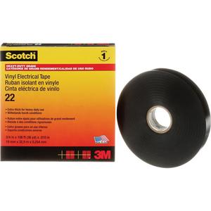 Scotch® Vinyl Electrical Tape - 19 mm (3/4"), 33 m (108'), 10 mils, Black