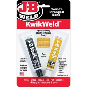 KwikWeld Epoxy - 2 oz., Tube, Grey, Two-Part, 6 min., 4-6 Hours, 2424 PSI