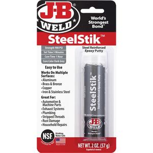SteelStik Epoxy - 2 oz., Stick, Grey, 1 Hour, 900 PSI, 5 Minutes