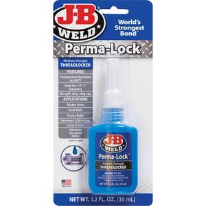 Perma-Lock Threadlocker - 36 ml, Bottle, Medium, 20 min., 24 hrs., Blue, 150 lbs. / 70 lbs.