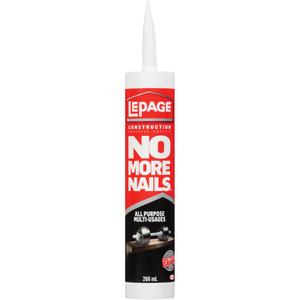 No More Nails® All-Purpose Construction Adhesive - 266 ml, Cartridge, Clear, 15 min., 14 days