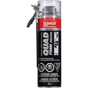 Quad® Foam™ Window & Door Installation Foam - 453 g, Tan, Aerosol Can
